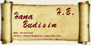 Hana Budišin vizit kartica